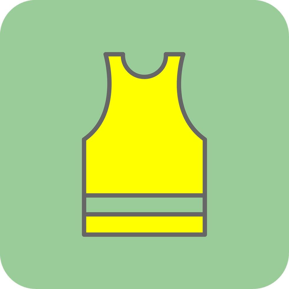 Undershirt Filled Yellow Icon vector