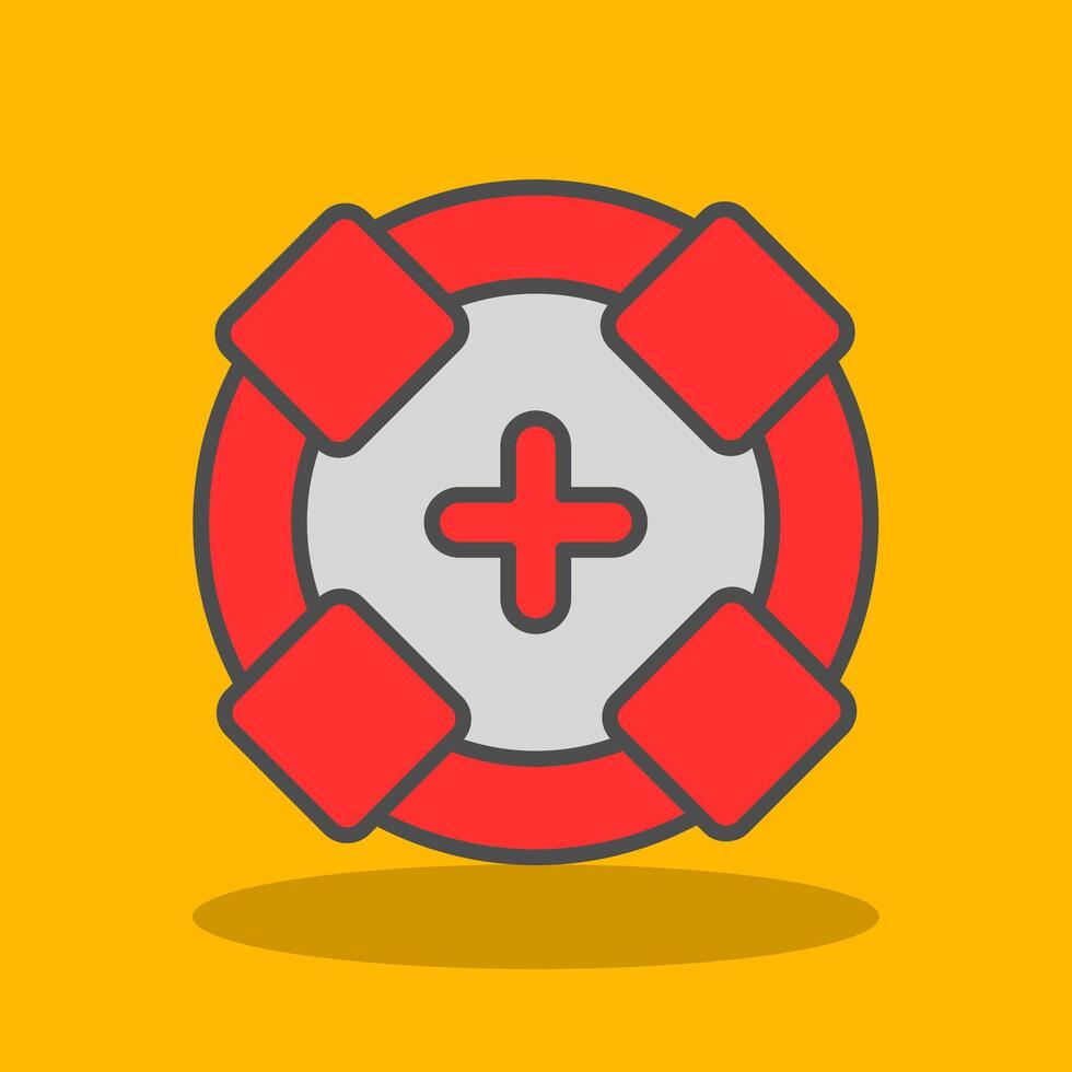 Life Guard Filled Shadow Icon vector