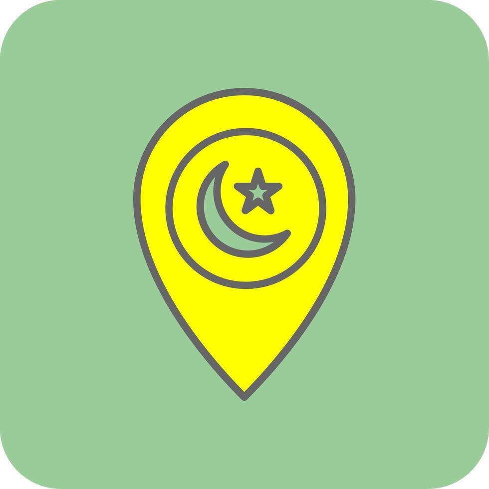 Flag Filled Yellow Icon vector