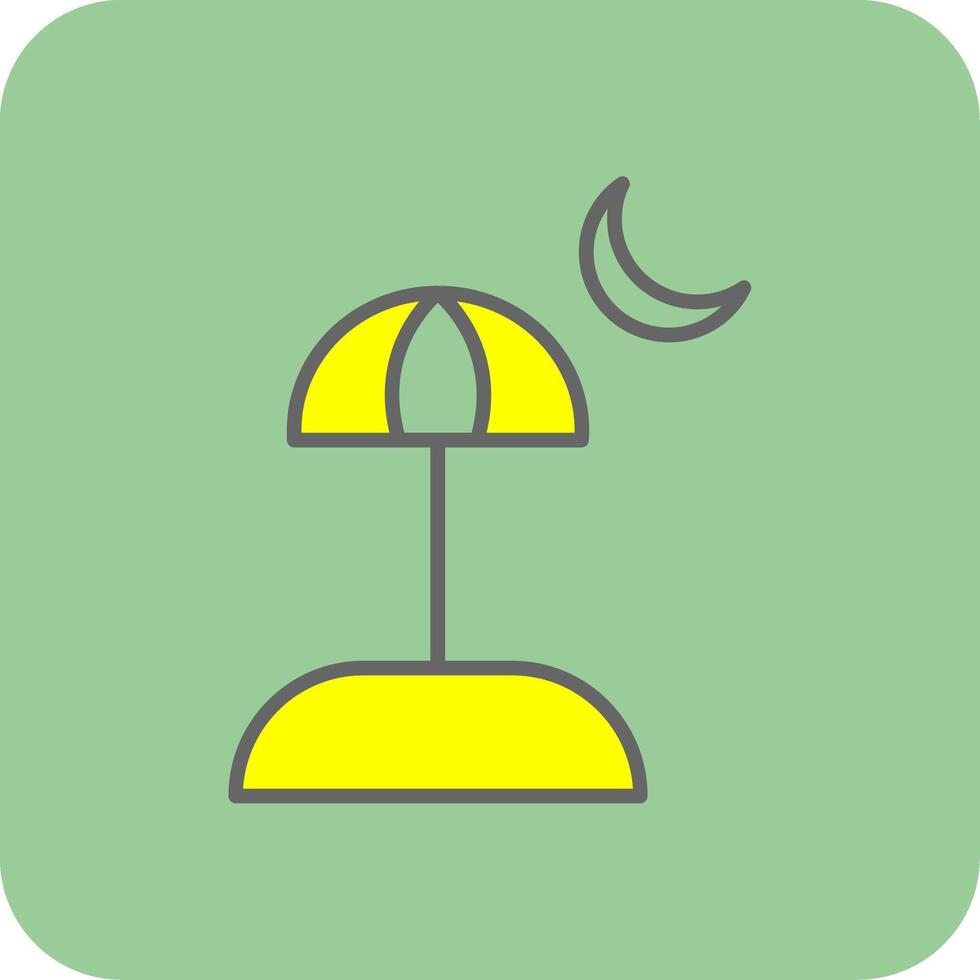 Beach Filled Yellow Icon vector
