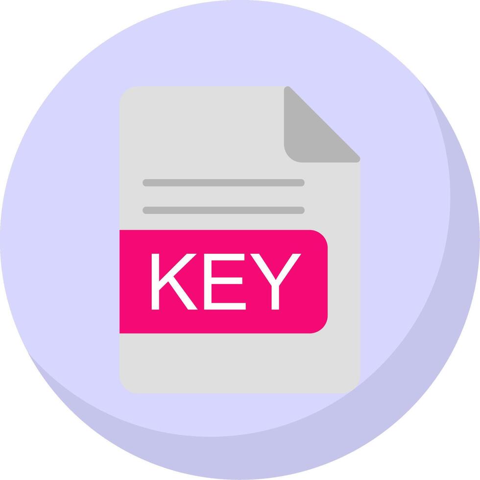 KEY File Format Flat Bubble Icon vector