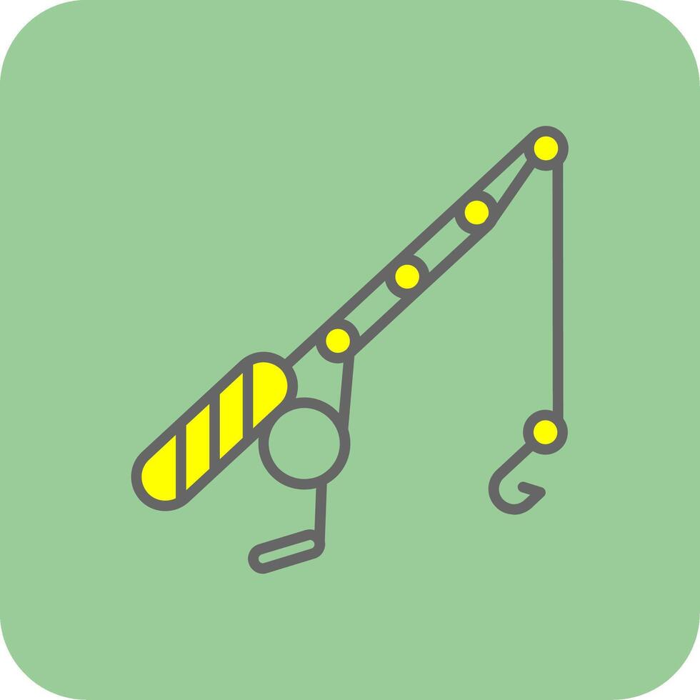 Fishing Hook Filled Yellow Icon vector
