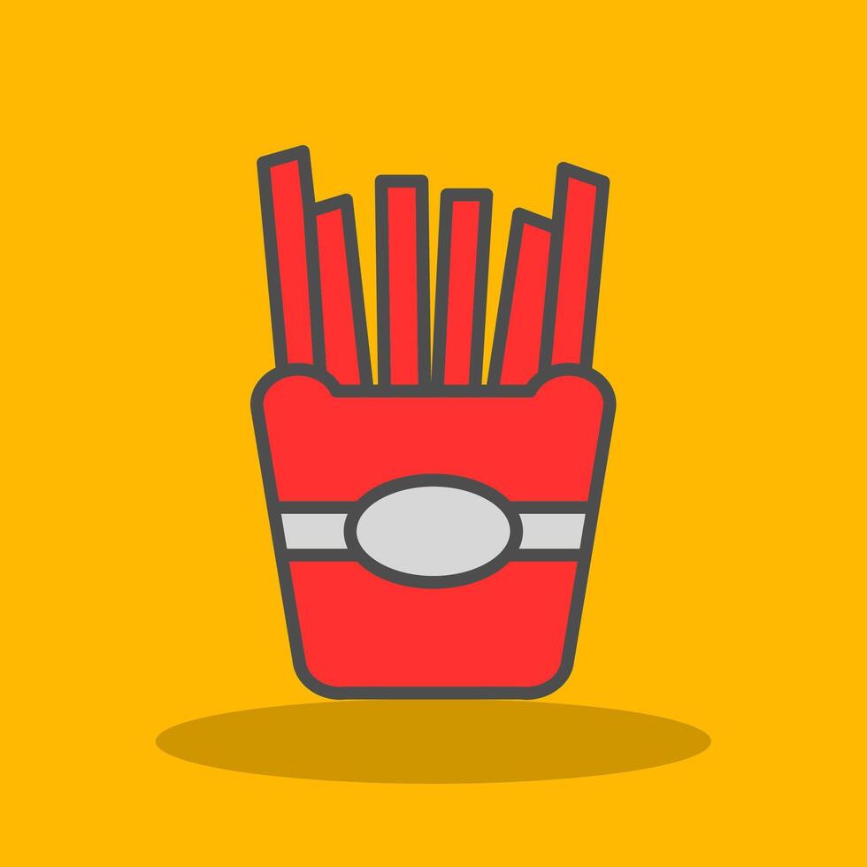 French Fries Filled Shadow Icon vector