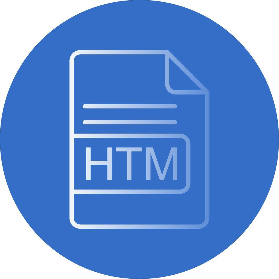 HTM File Format Flat Bubble Icon vector