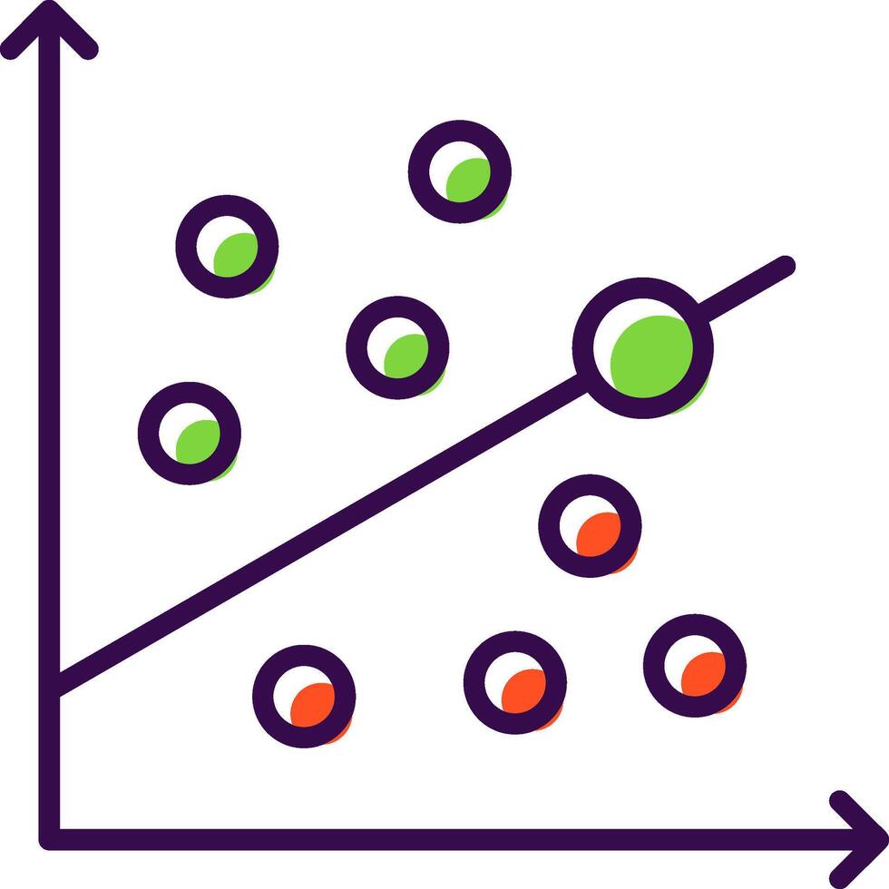 dispersión grafico lleno diseño icono vector