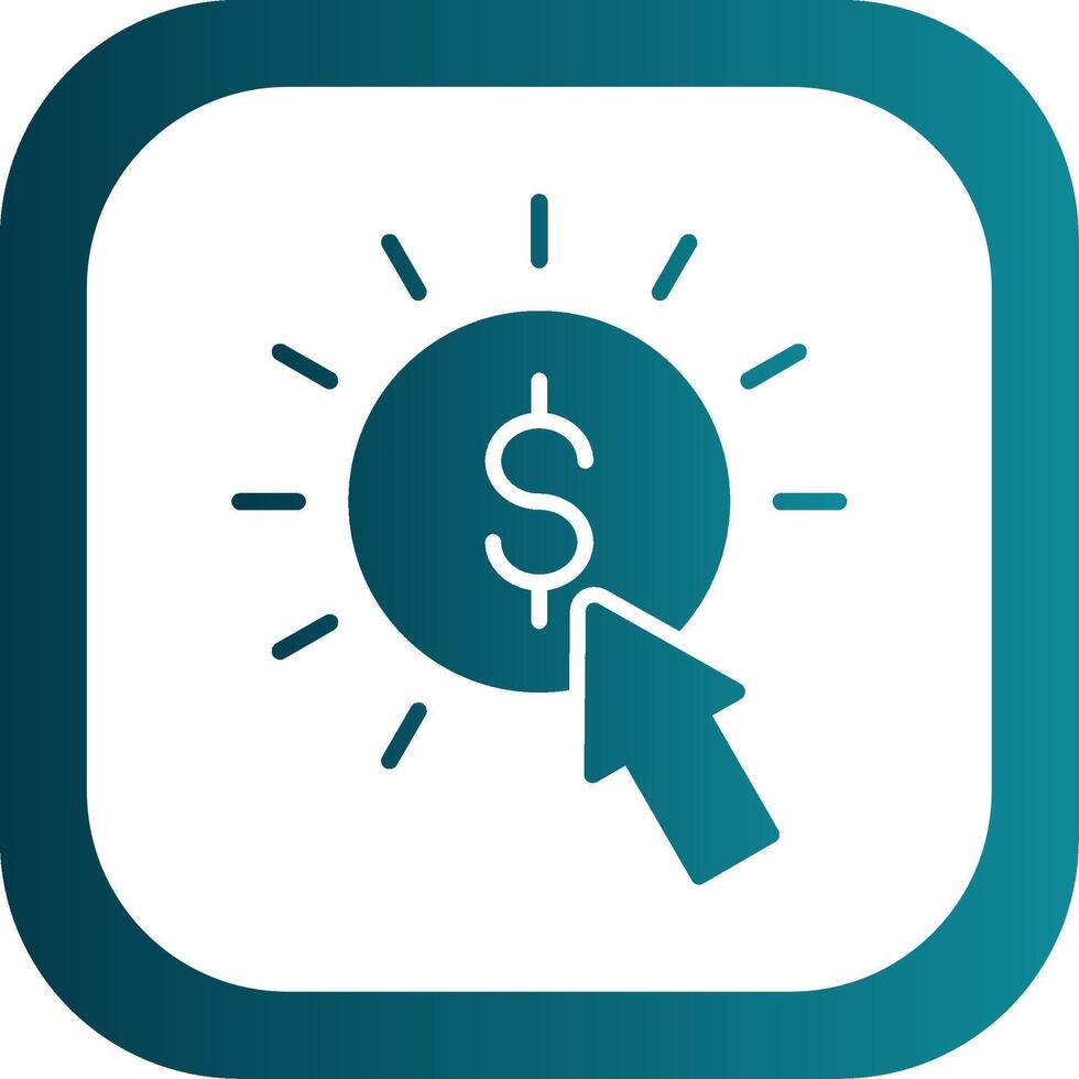 Pay Per Click Glyph Gradient Corner Icon vector