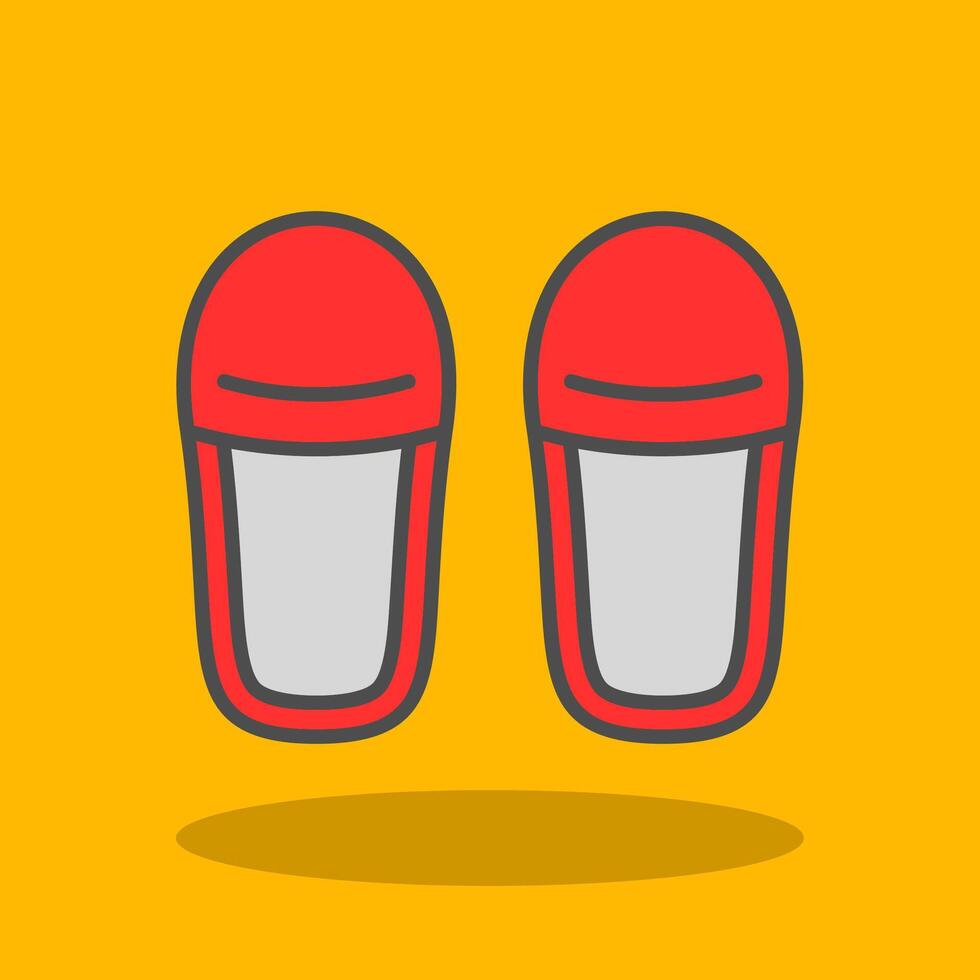 Slippers Filled Shadow Icon vector
