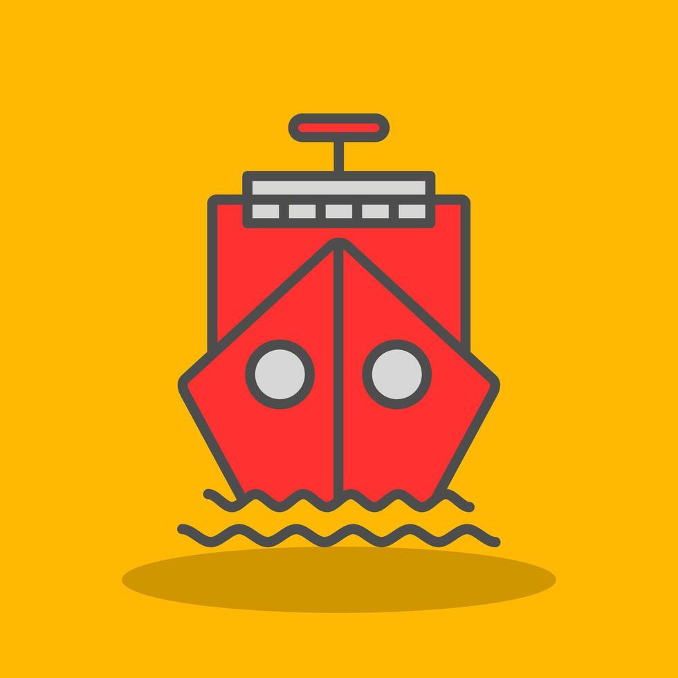 Ship Filled Shadow Icon vector