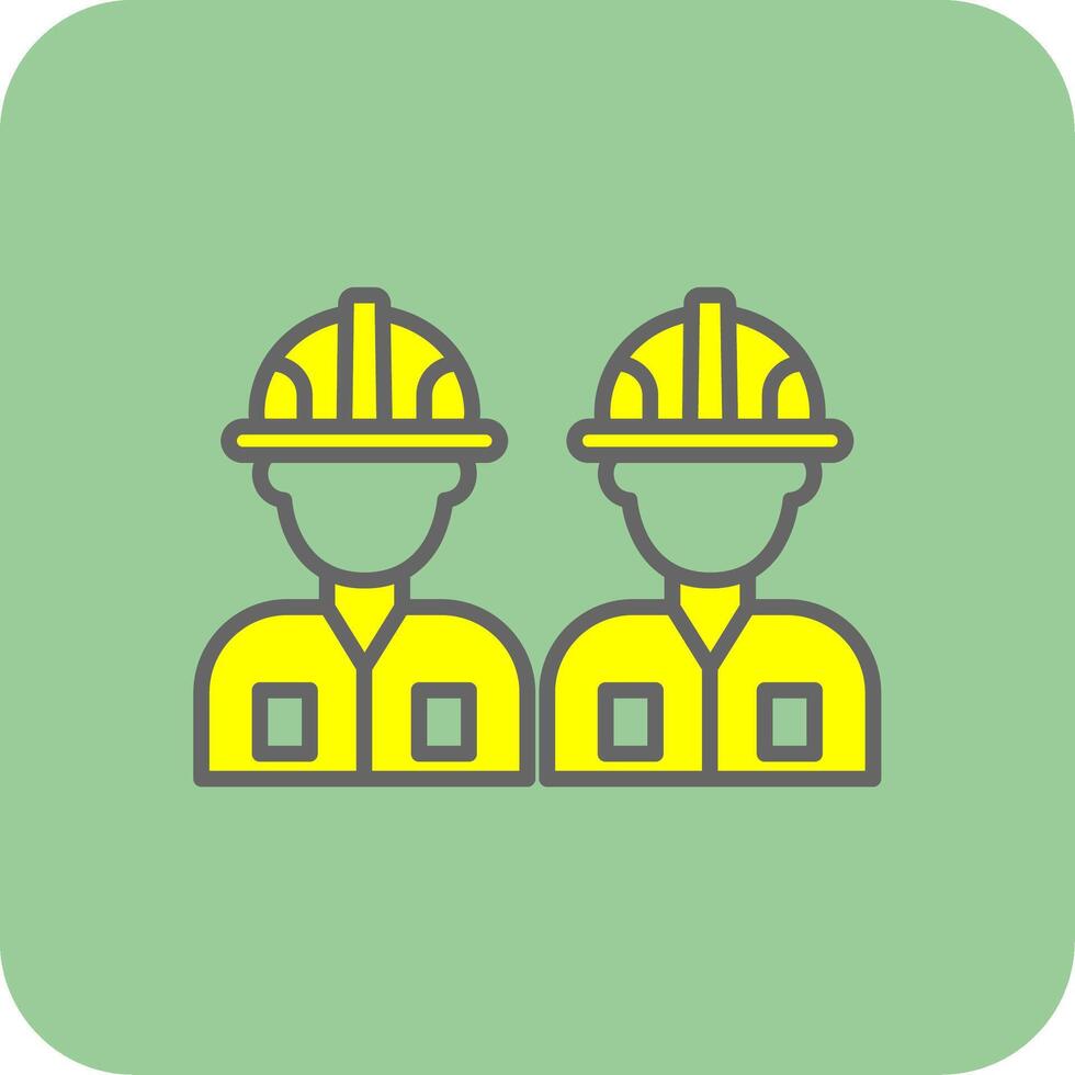 Worker Filled Yellow Icon vector