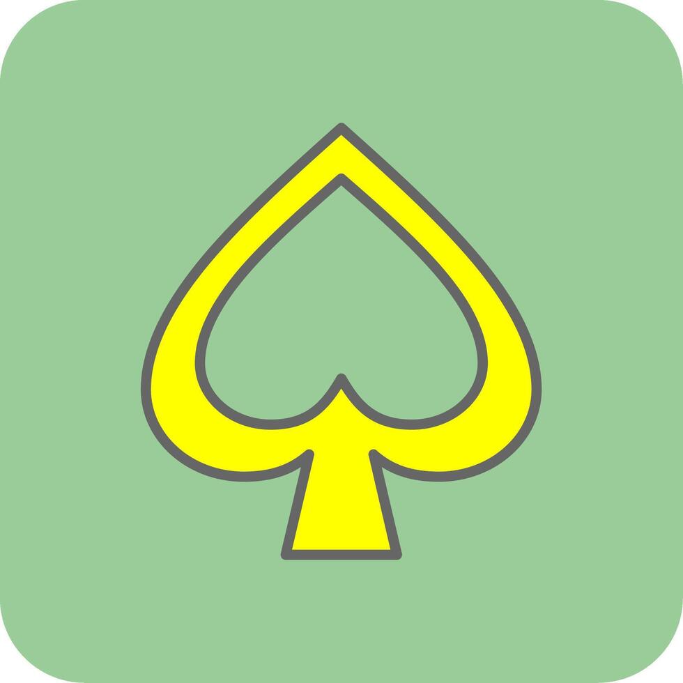 Spade Filled Yellow Icon vector