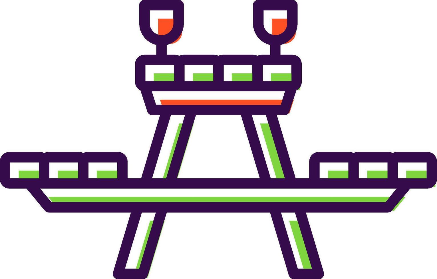 Picnic Table filled Design Icon vector