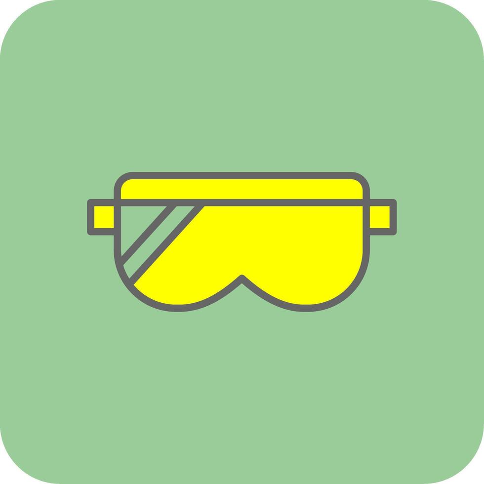 Safety Glasses Filled Yellow Icon vector