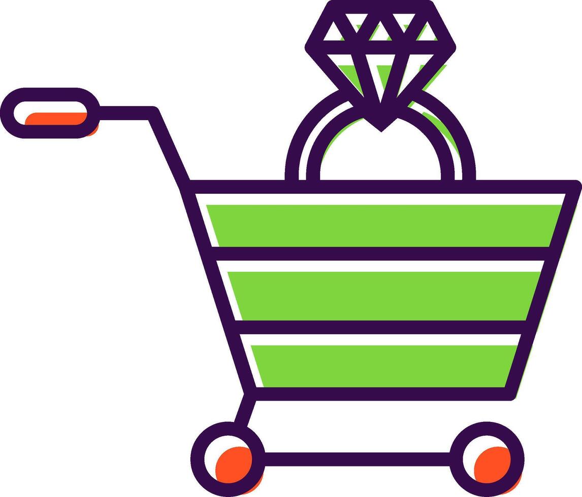 Shopping Cart filled Design Icon vector