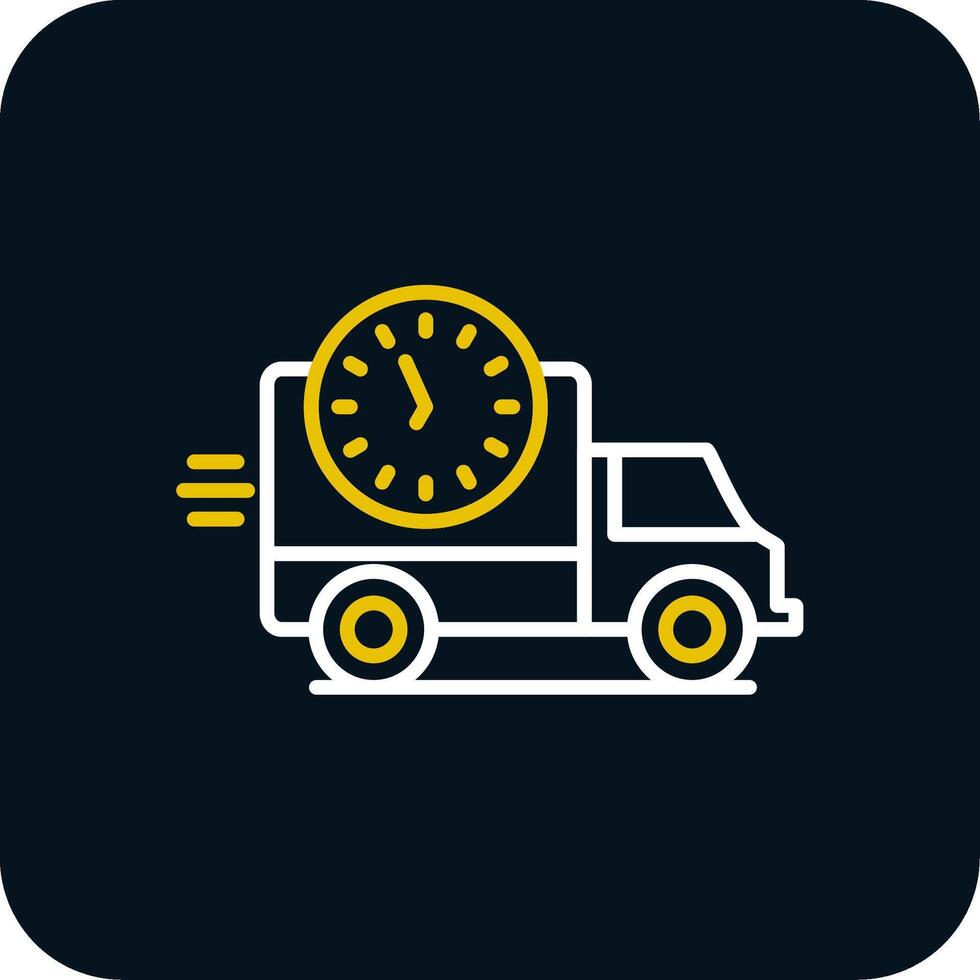 Delivery Time Line Yellow White Icon vector