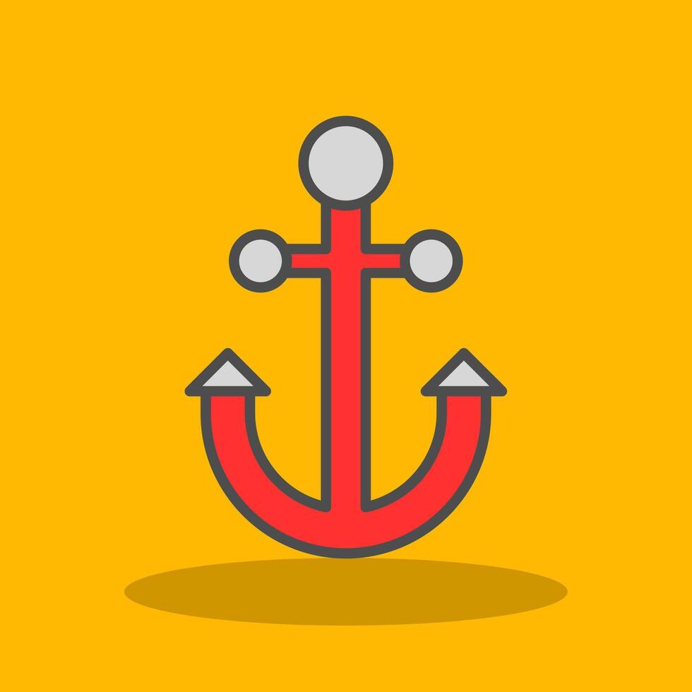 Anchor Filled Shadow Icon vector