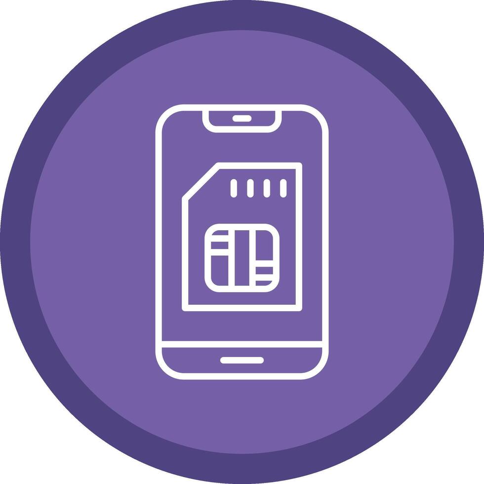 Sim Card Line Multi Circle Icon vector