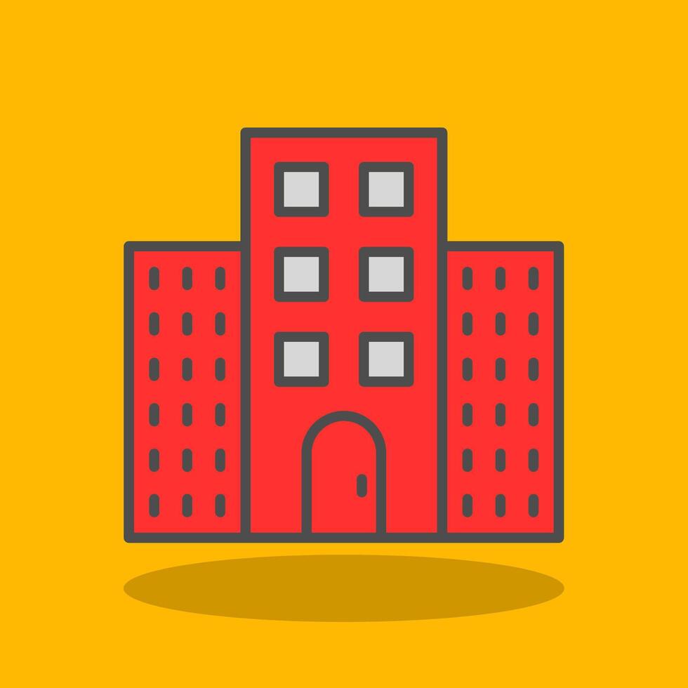 Building Filled Shadow Icon vector