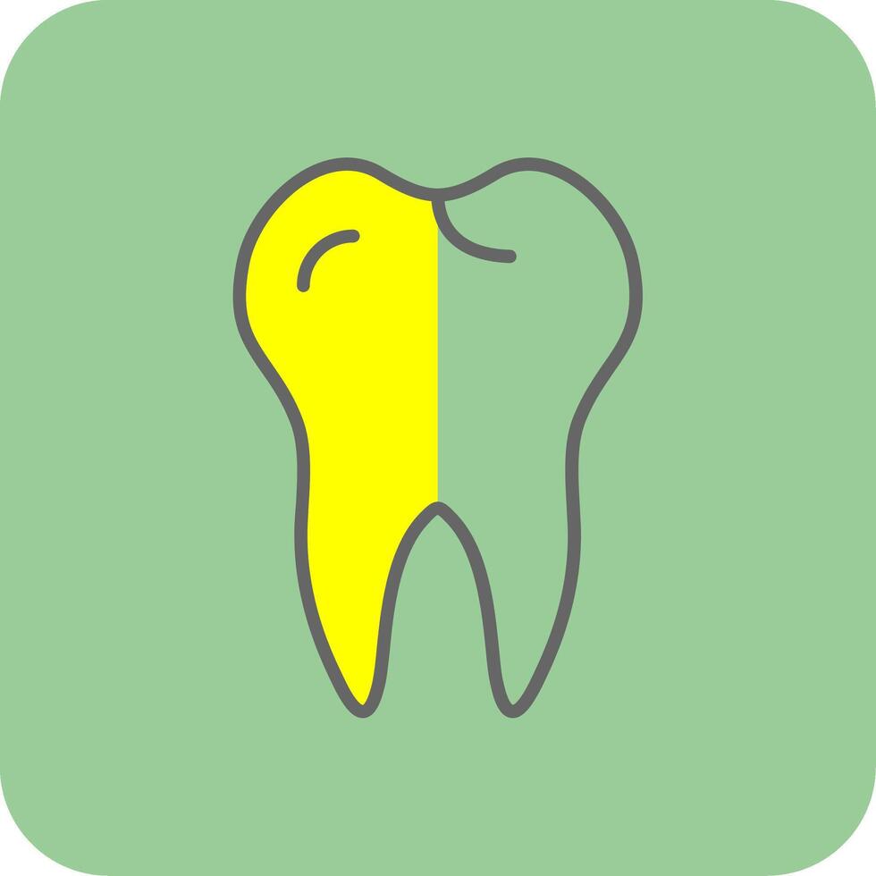 Tooth Filled Yellow Icon vector
