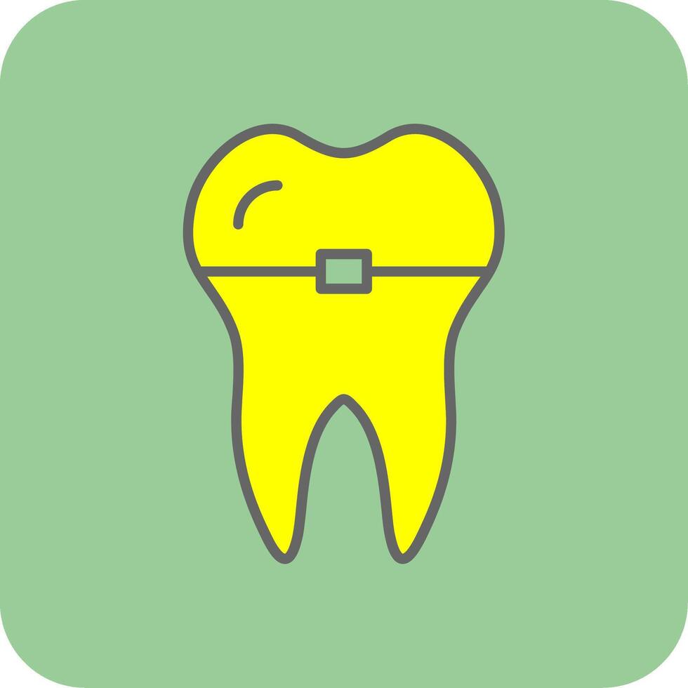 Braces Filled Yellow Icon vector