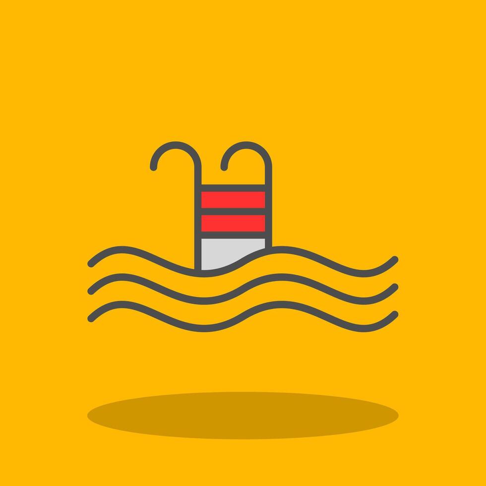 Swimming Pool Filled Shadow Icon vector