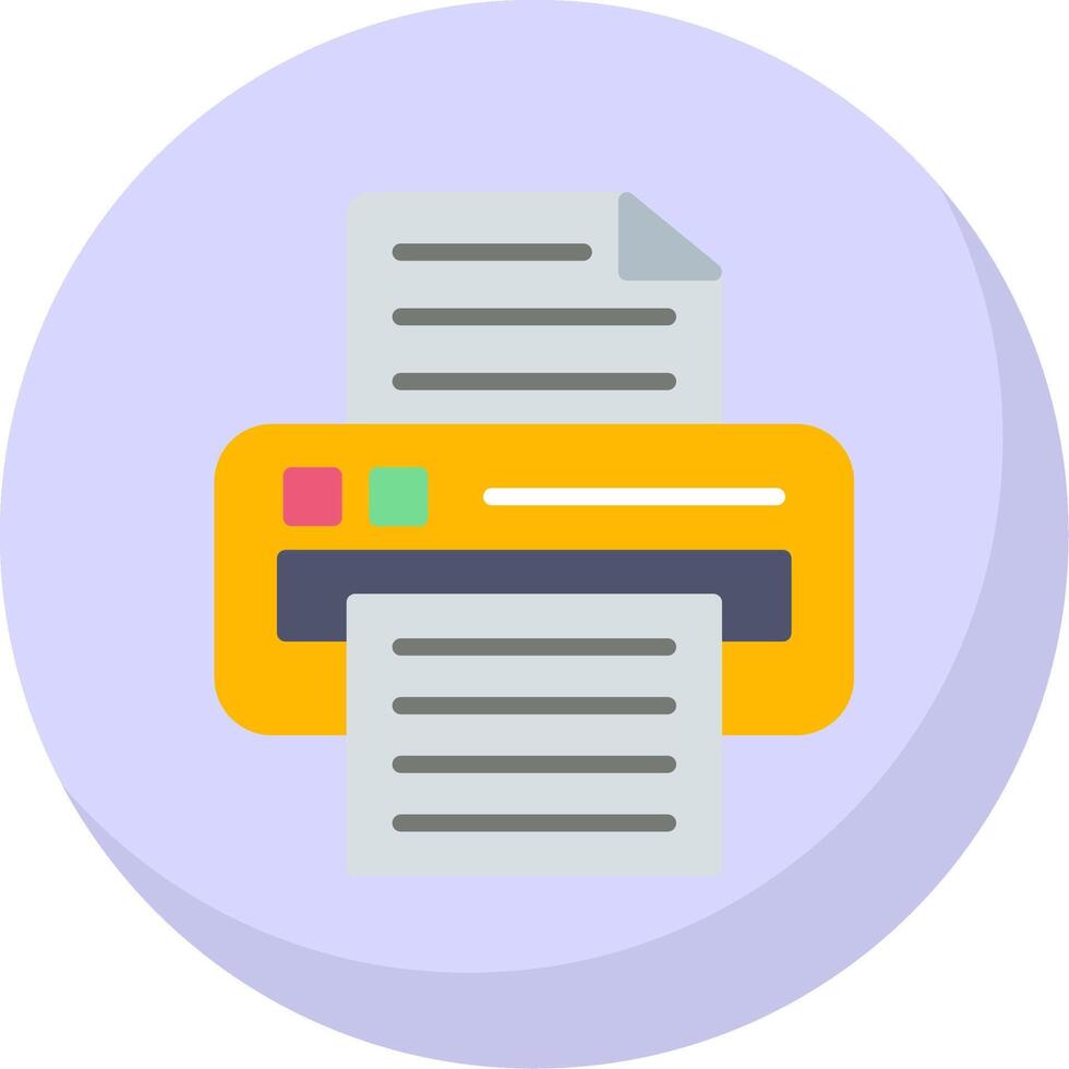 Printer Flat Bubble Icon vector