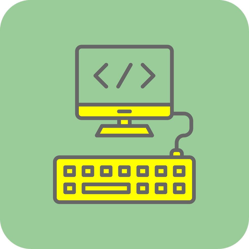 Web Programming Filled Yellow Icon vector