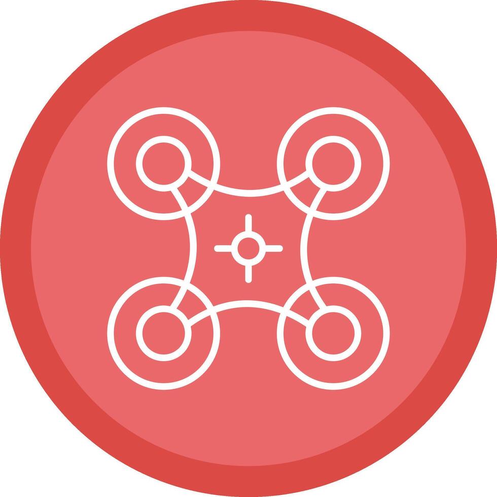 Drone Line Multi Circle Icon vector
