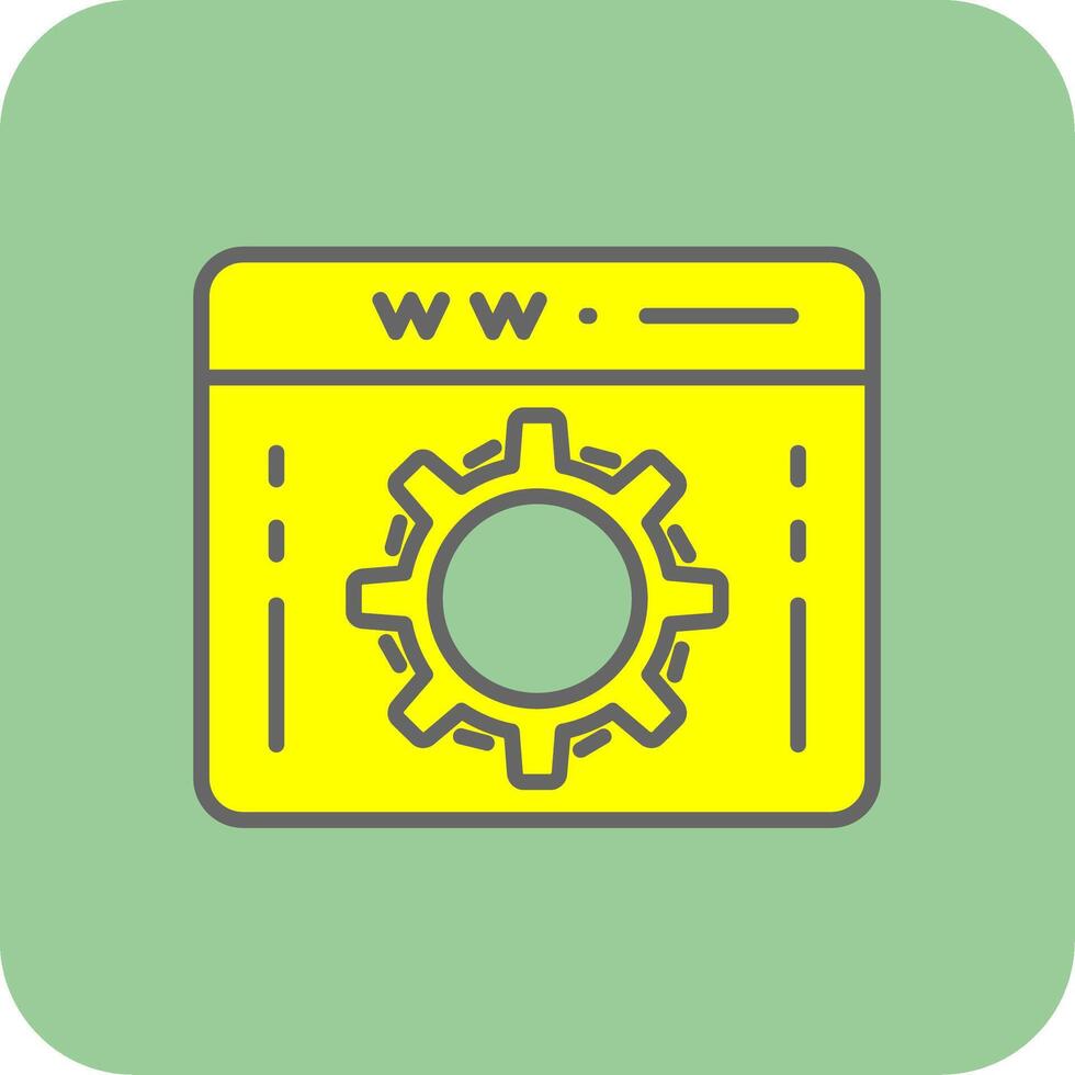 Web Optimization Filled Yellow Icon vector