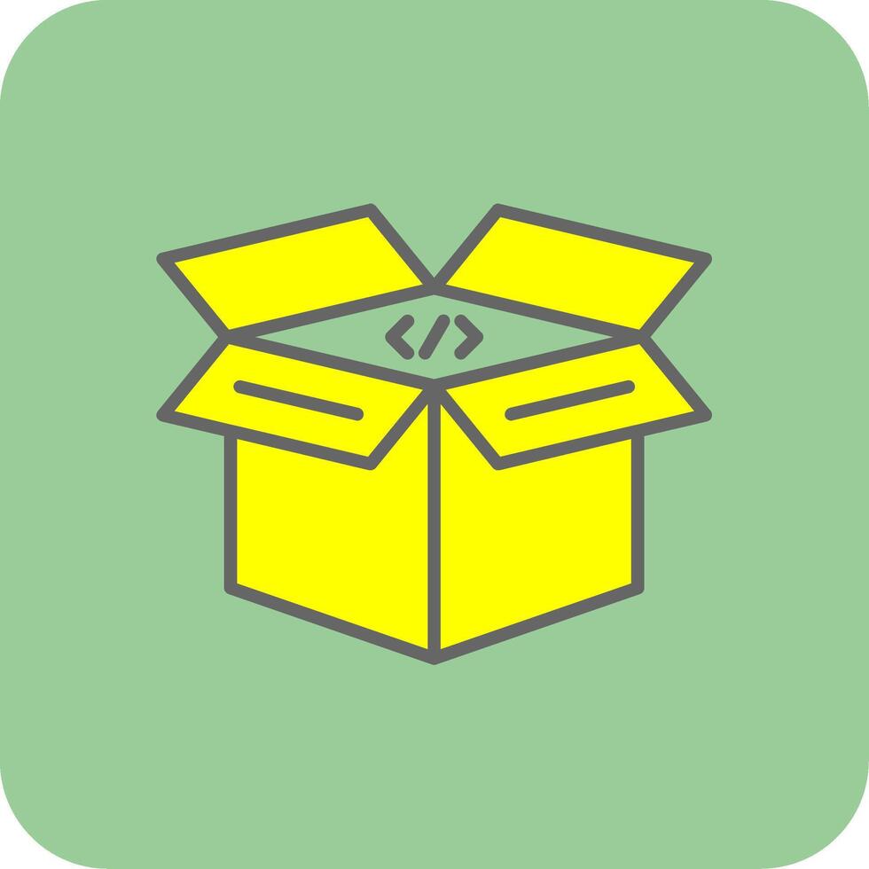 Open Box Filled Yellow Icon vector
