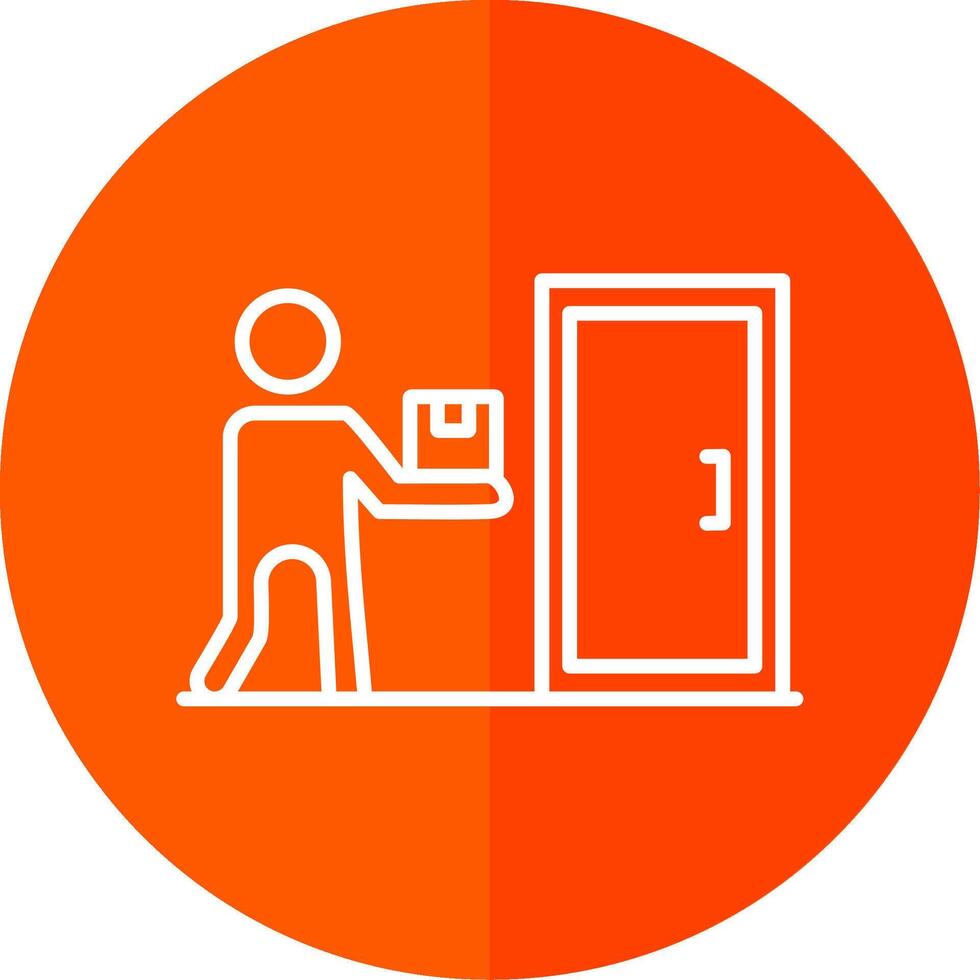 Door To Door Delivery Line Yellow White Icon vector