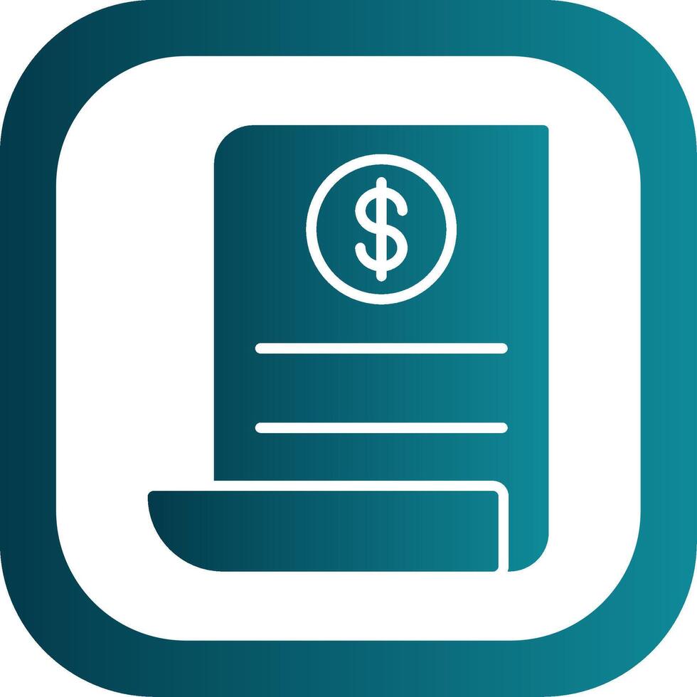 Pay Bill Glyph Gradient Corner Icon vector