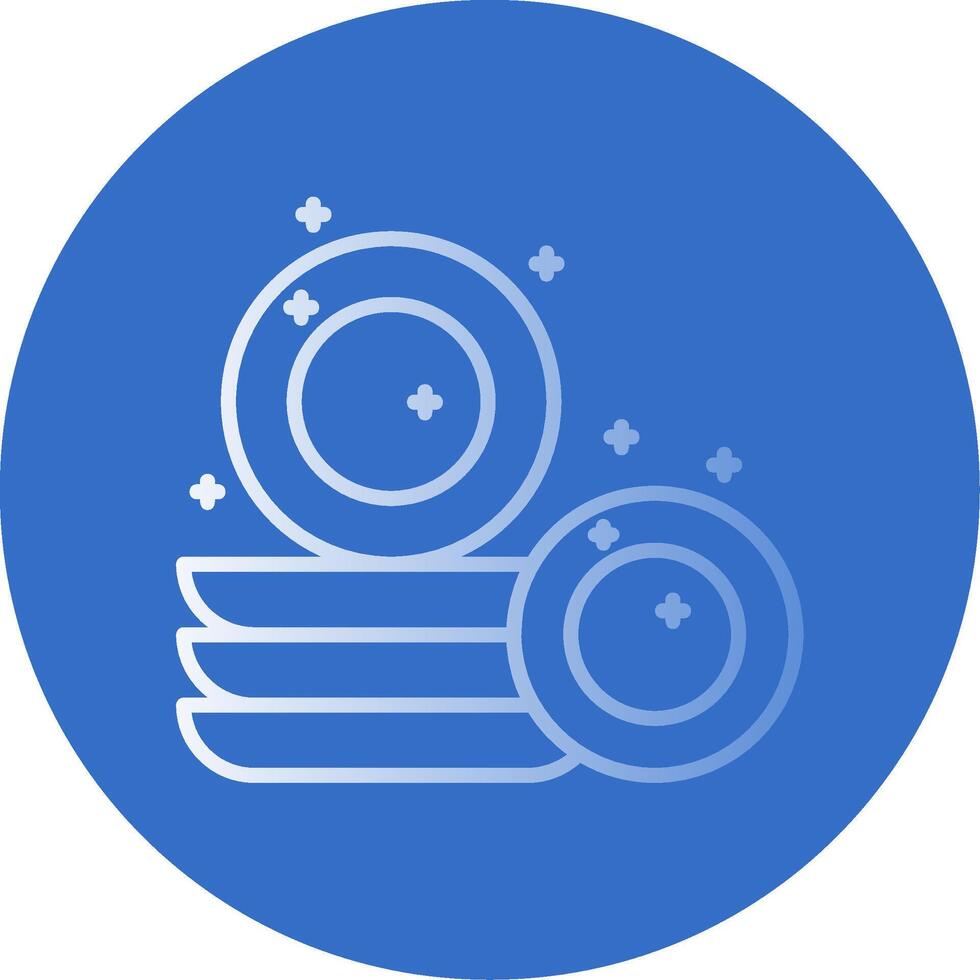 Dishes Flat Bubble Icon vector