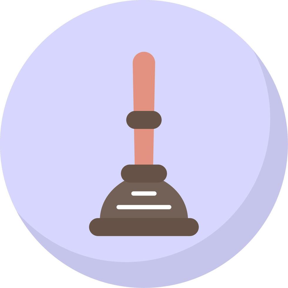 Plunger Flat Bubble Icon vector