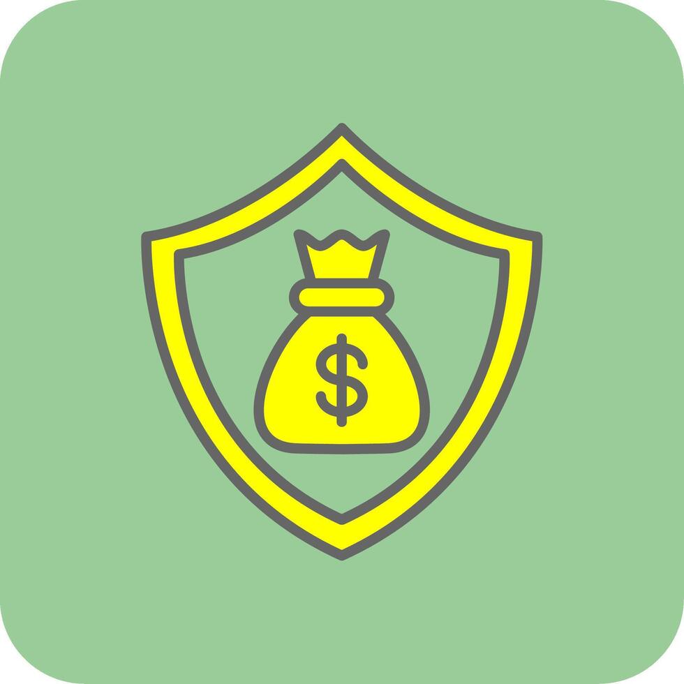 Shield Filled Yellow Icon vector