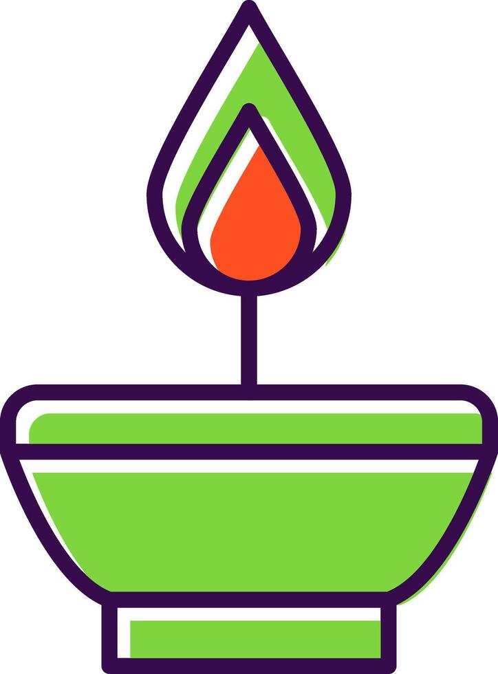 Oil Lamp filled Design Icon vector