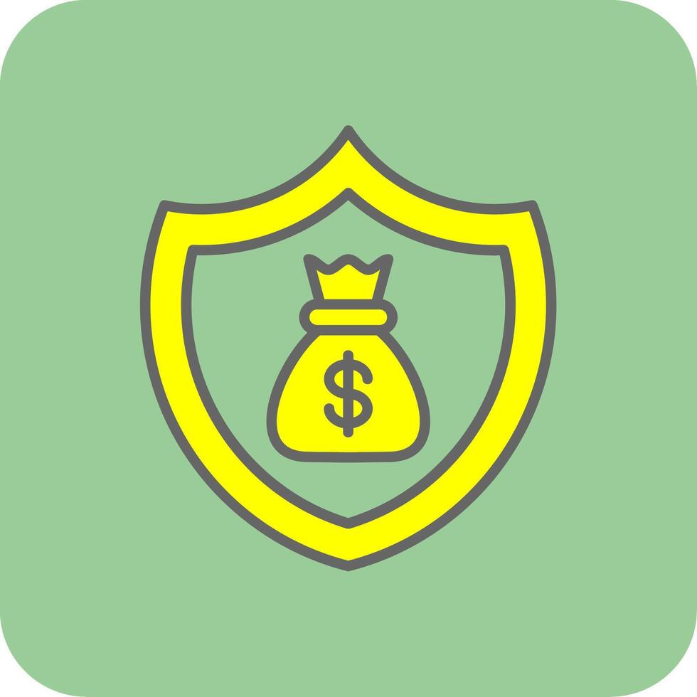 Insured Filled Yellow Icon vector