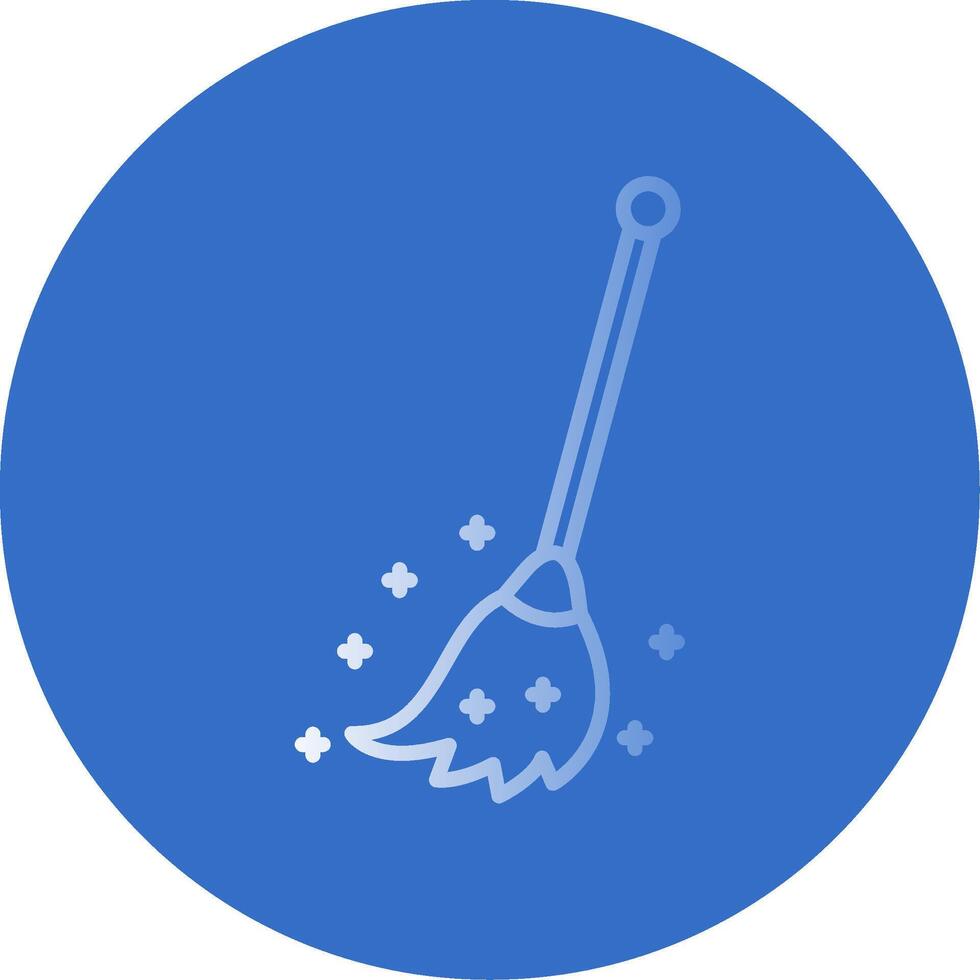 Broom Flat Bubble Icon vector