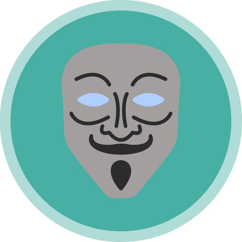 máscara plano multi circulo icono vector