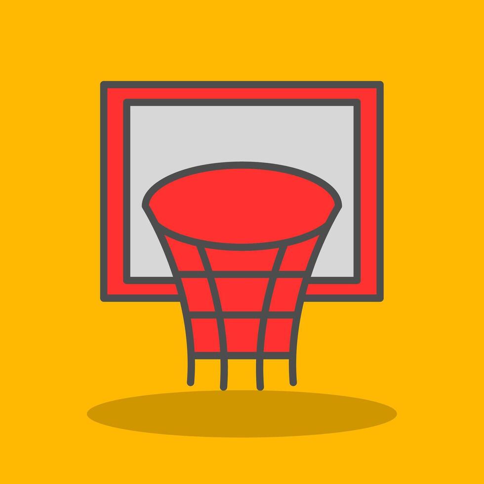 baloncesto aro lleno sombra icono vector