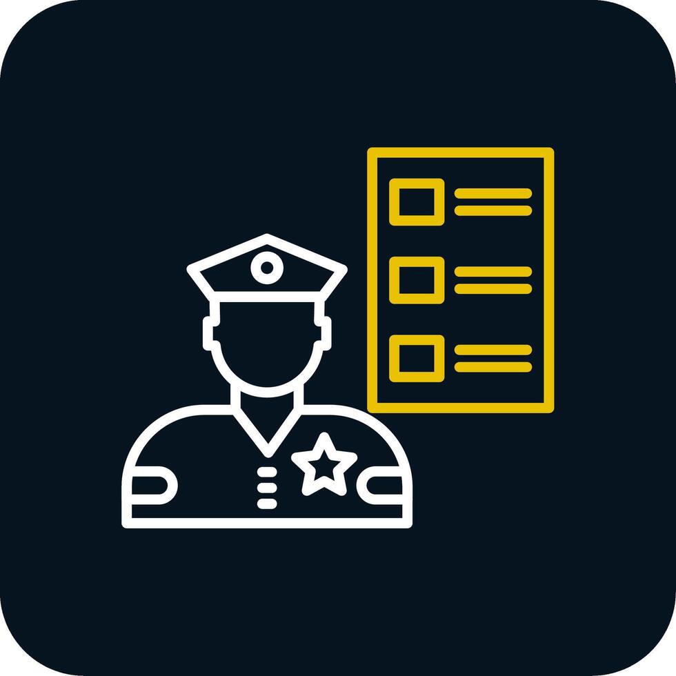 Custom Brokerage Line Yellow White Icon vector