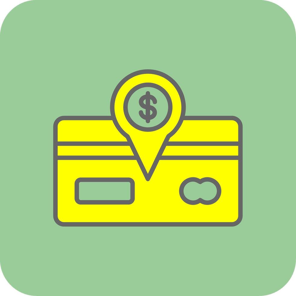 Direct Debit Filled Yellow Icon vector