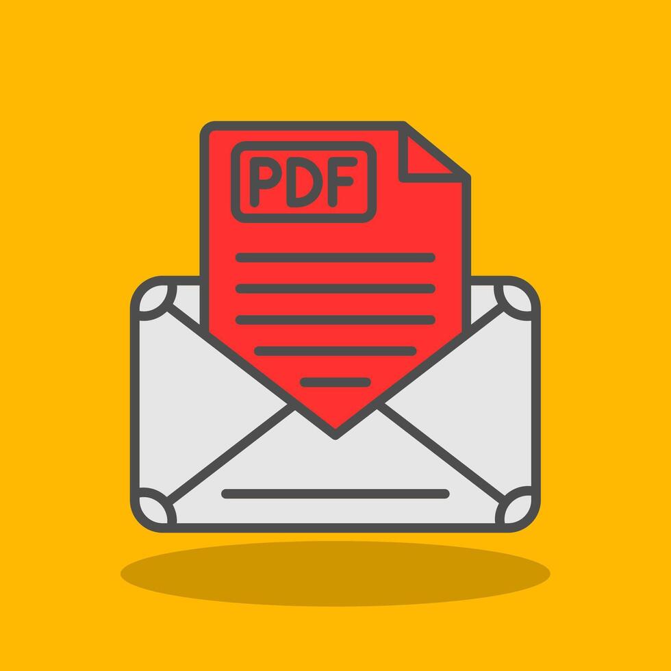 Email Filled Shadow Icon vector