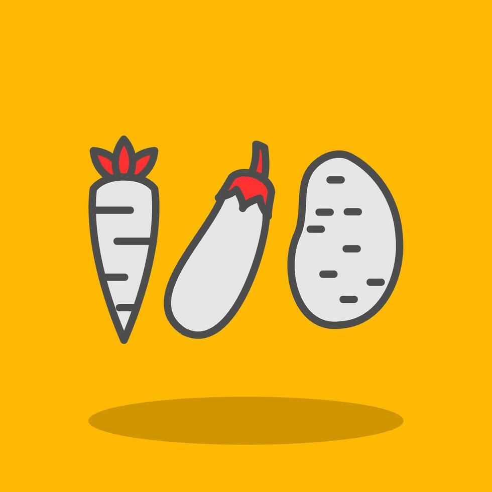 Vegetables Filled Shadow Icon vector