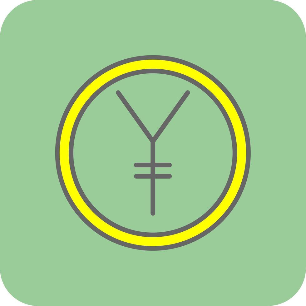 Yen Filled Yellow Icon vector
