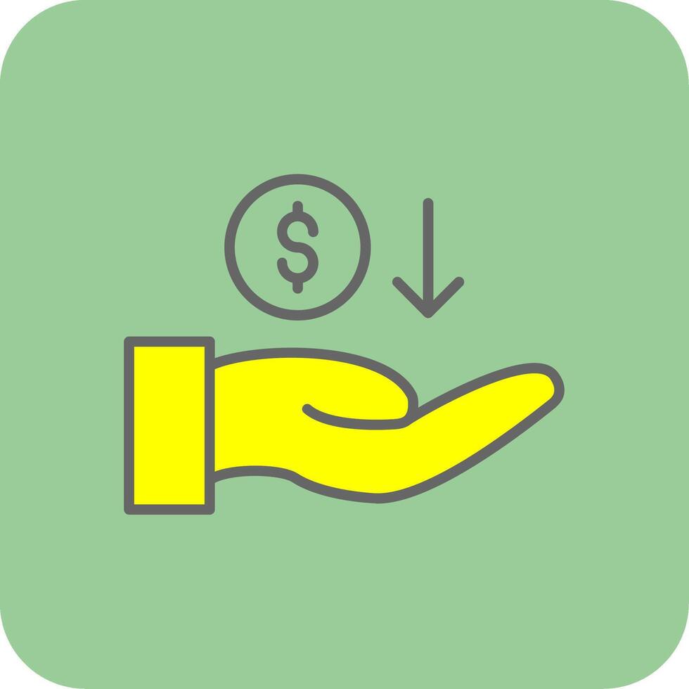 Recieve Money Filled Yellow Icon vector