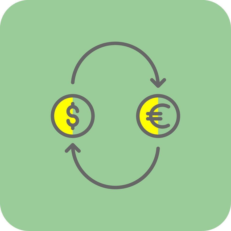Exchange Money Filled Yellow Icon vector