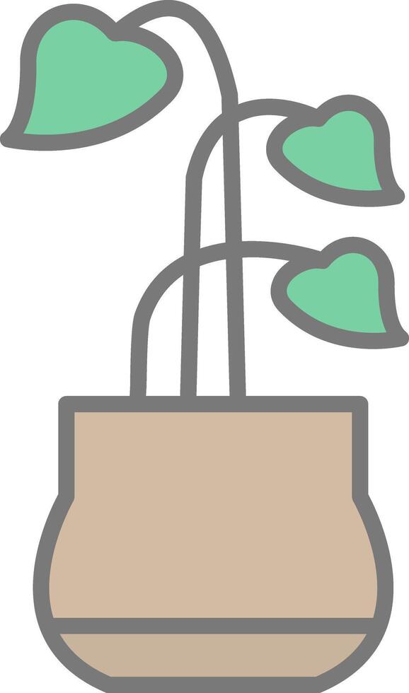 Rubber Plant Line Filled Light Icon vector