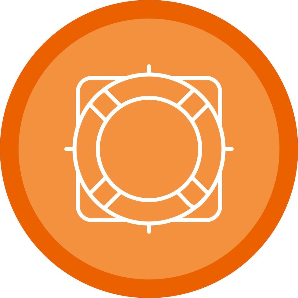 Rescue Buoy Line Multi Circle Icon vector