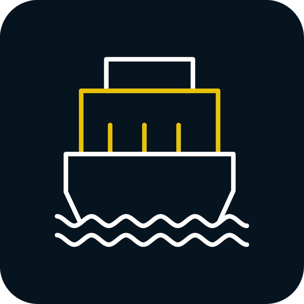 Port Line Red Circle Icon vector