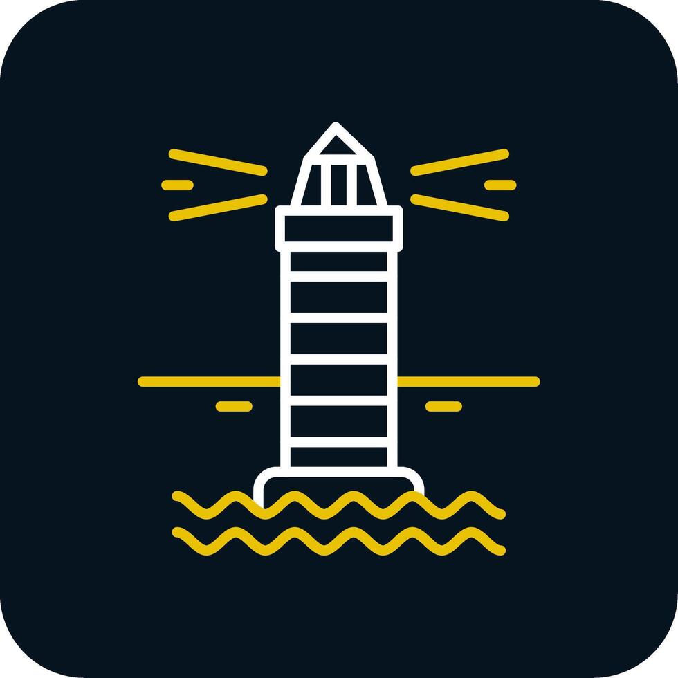 Lighthouse Line Red Circle Icon vector